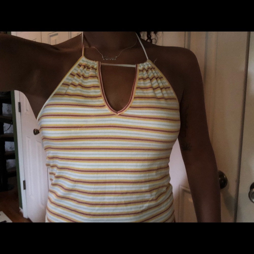 PacSun me to we striped halter top